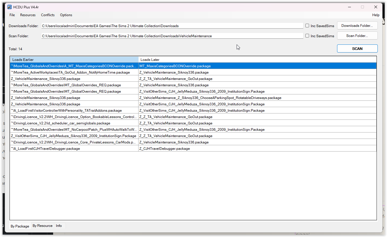 View which items have conflicting resources!
