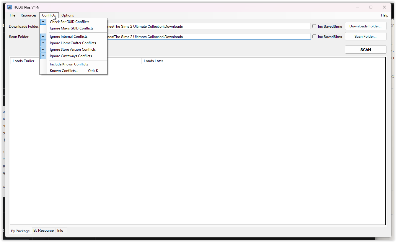 The Conflicts menu is how we find GUID conflicts