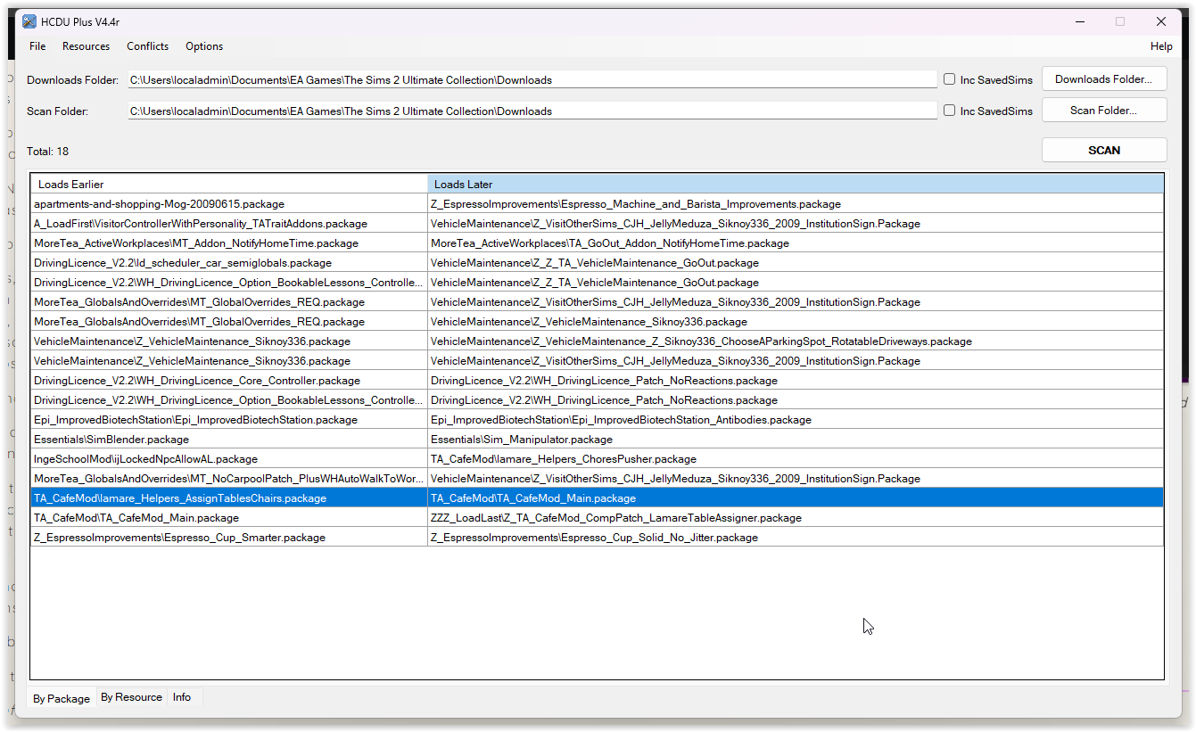 You can see here a conflict between both Cafe mod and Lamare's mod, and also Cafe mod and the Comp Patch. And you can also see that the comp patch is loading last out of all of these files. That's what we need!