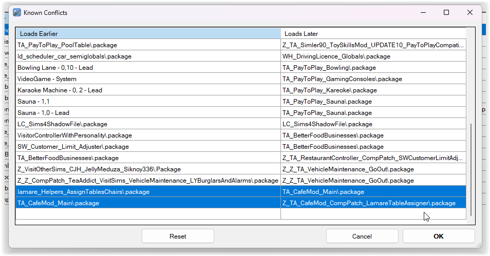 Now they appear in my "known conflicts list"