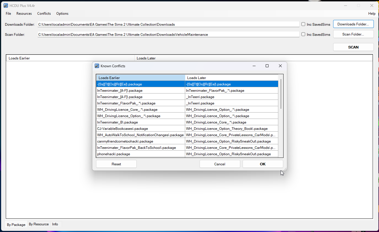Your "Known Conflicts" list can include any known and managed conflicts, which the program will ignore on next scan (or not, at your choice)
