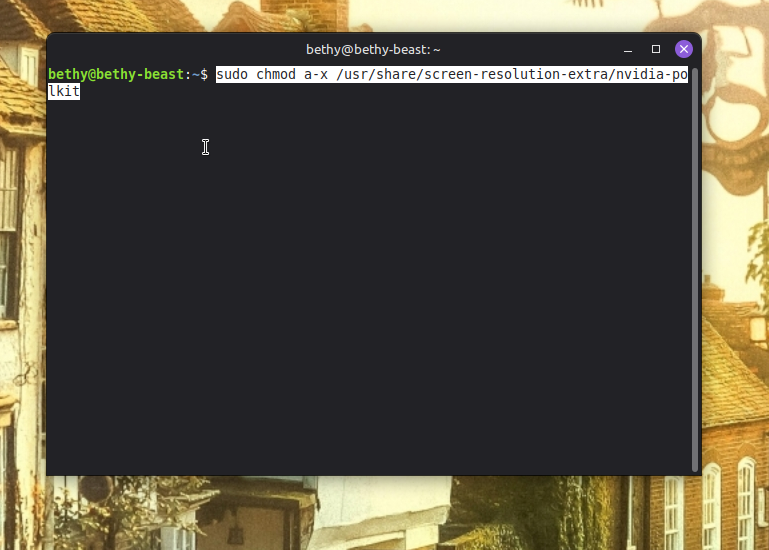 First open a terminal and input this command