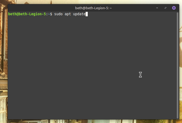 Enter command sudo apt update