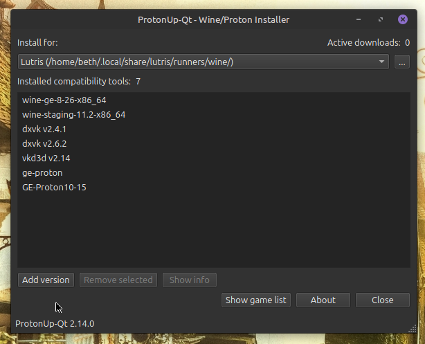Launches this little window - make sure Lutris is selected in the menu up top