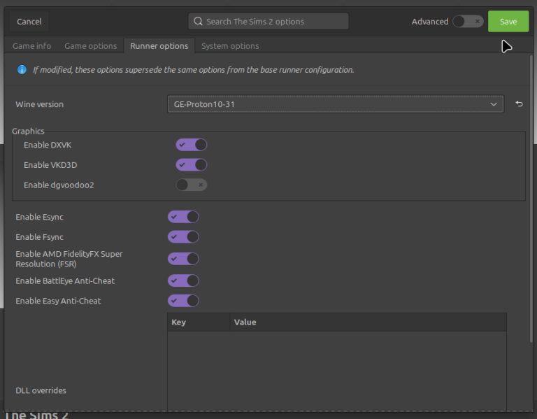 Once finished, restart Lutris and you should see the version of Proton you installed appear in this list