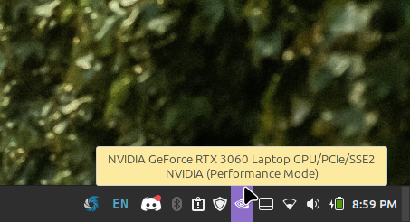 This icon tells me what graphics mode my laptop is in. You can click on it to toggle, or open settings