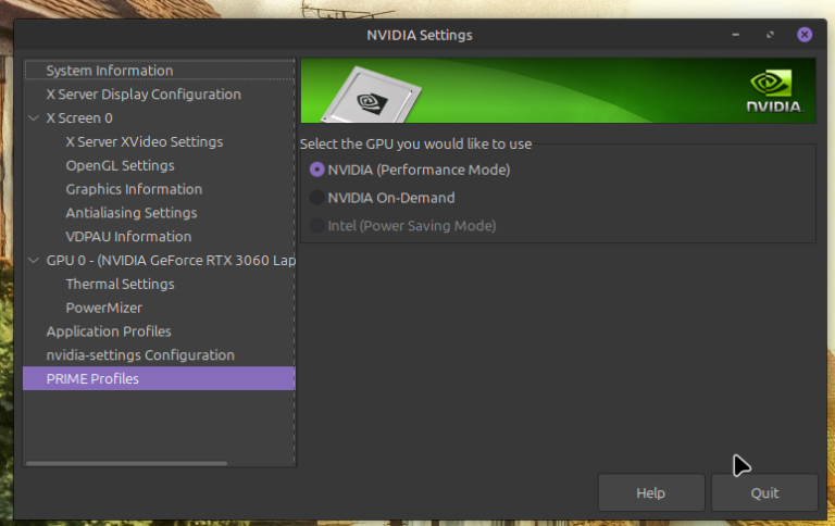 Another way to choose your settings