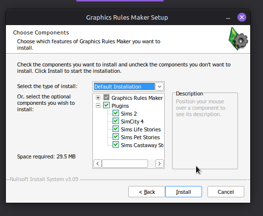 Leave as is or untick extras you don't need