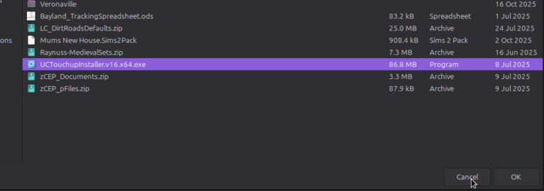 Navigate to the touch up installer