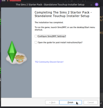 Untick both options and hit finish