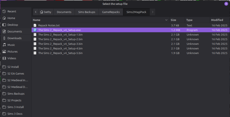 Select this exe from the extracted download