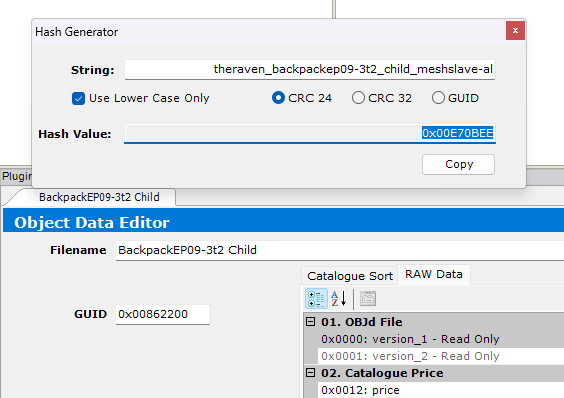 Compare this value to the current GUID - these are different, so I can overwrite with this. If it wasn't different, I'd edit the top box (string) until it was.